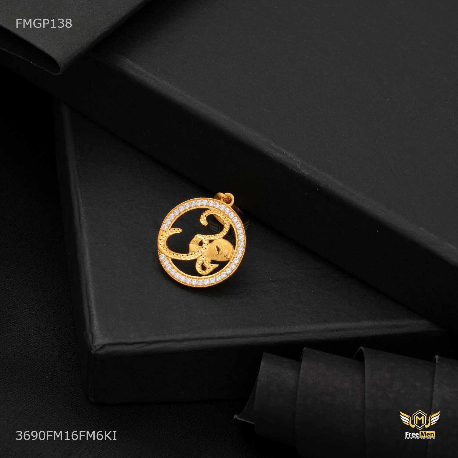 Designer Round with OM AD Gold Plated Pendant for Men 